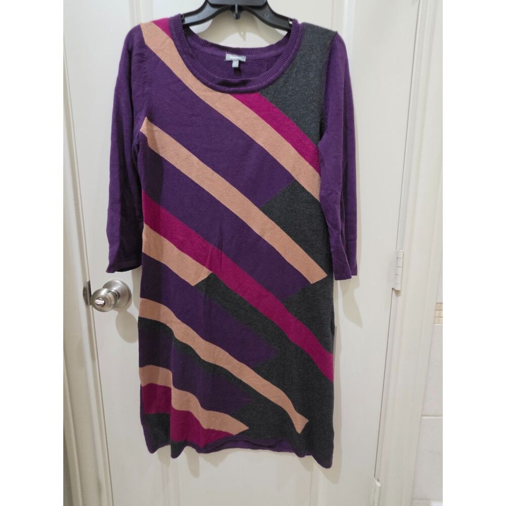Neiman Marcus purple multi-color Sweater Dress Size Medium